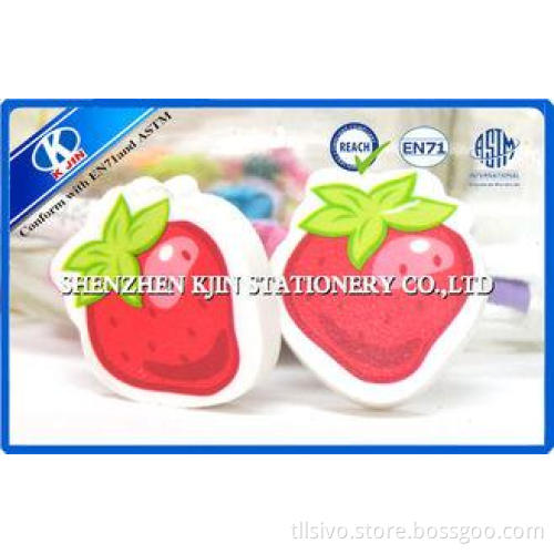 Strawberry Fruit Shaped Red Kids Erasers For School Student